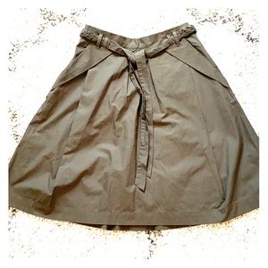 Anthropologie Olive Green Skirt with Braided belt